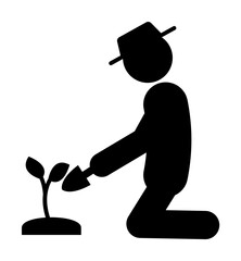 Poster - man seedling icon illustration design art