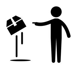 Poster - power man of thought icon illustration design art