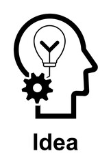 Poster - Human mind, idea icon illustration design art
