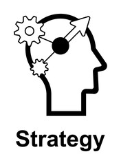 Poster - Human mind, strategy icon illustration design art