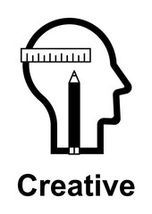 Poster - Human mind, creative icon illustration design art