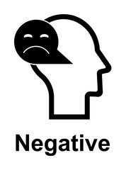 Poster - Human mind, negative icon illustration design art