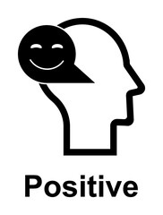 Poster - Human mind, Positive icon illustration design art