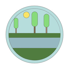 Poster - Stream colored in circle icon