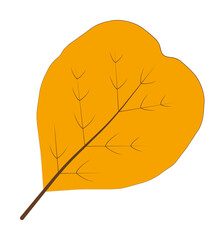 Poster - autumn yellow color leaf illustration design art