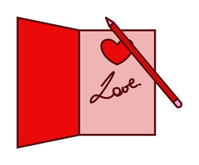 Sticker - Letter, heart, write, love, valentine s day icon