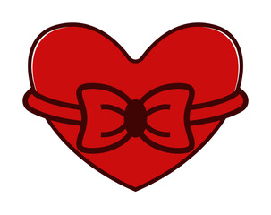 Poster - Valentine s day, heart, gift, red, ribbon icon