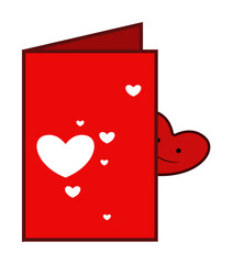 Poster - heart, letter with love, valentine s day icon