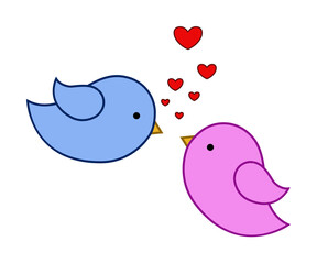 Sticker - Bird, love, heart, valentine s day icon