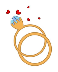 Poster - Ring, diamond, love, heart, valentine s day icon