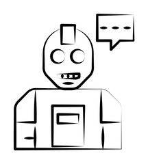 Poster - Humanoid icon illustration design art