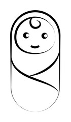 Poster - Small baby concept line icon illustration design art