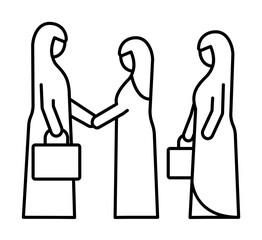 Wall Mural - agreement, Muslim businesswomen icon