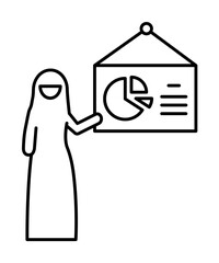 Wall Mural - strategy, Muslim businesswoman icon