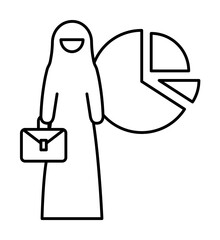 Poster - presentation, Muslim businesswoman icon