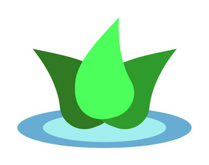 Poster - Lotus flower colored icon illustration design art
