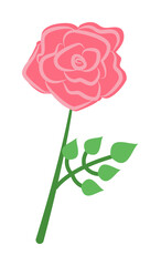 Sticker - rose flower colored icon illustration design art