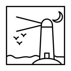 Poster - lighthouse outline icon illustration design art