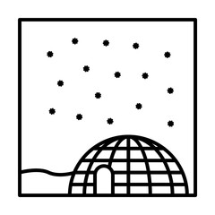 Wall Mural - igloo outline icon illustration design art