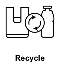 Poster - Recycle, bottle, bag icon illustration design art