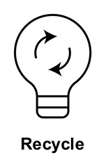 Poster - recycle, bulb, idea icon illustration design art
