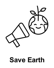 Poster - Save Earth, microphone icon illustration design art