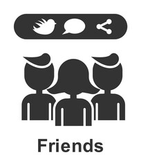 Poster - Online marketing, friends icon