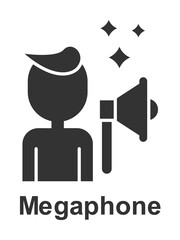 Poster - Online marketing, megaphone icon