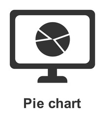 Poster - online marketing, pie chart icon