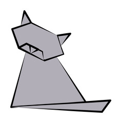 Poster - cat colored origami style icon