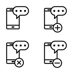 Poster - set of SMS smartphone icons illustration design art