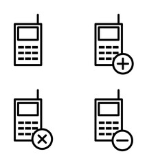 Poster - set of portable radio icons illustration design art