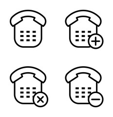 Poster - set of home phone icons illustration design art
