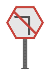 Poster - No left colored icon illustration design art