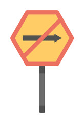 Poster - No right colored icon illustration design art