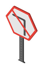 Poster - No left isometric icon illustration design art