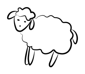 Poster - sheep icon in sketch style illustration design art