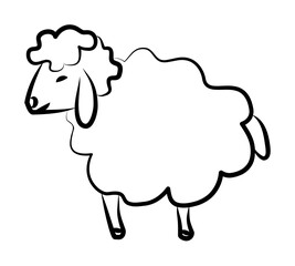 Poster - sheep icon in sketch style illustration design art