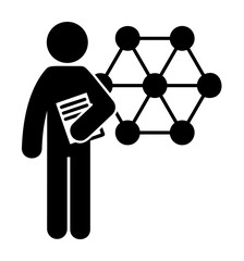 Poster - man with chemical degree icon