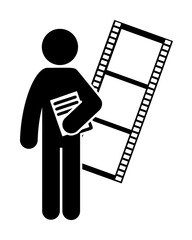 Poster - man with multimedia degree icon