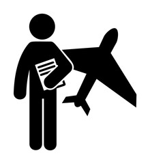 Poster - man with flight degree icon illustration design art