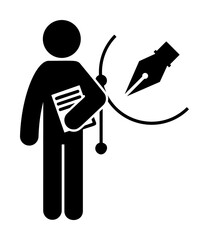 Poster - man with design degree icon illustration design art