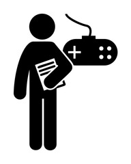 Poster - man with game degree icon illustration design art