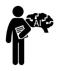 Poster - man with artificial intelligence degree icon
