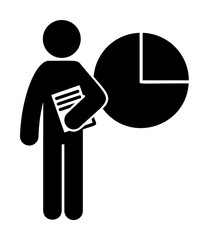 Poster - man with business degree icon