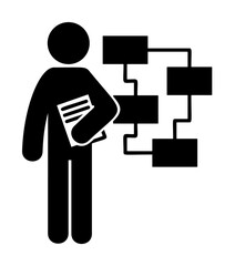 Poster - man with analyst degree icon illustration design art