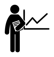 Poster - man with analysis degree icon