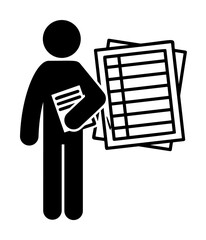 Poster - man with accounts degree icon