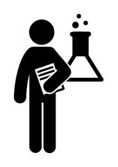 Poster - man with lab degree icon illustration design art