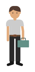 Poster - Man, suitcase cartoon icon illustration design art